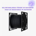 1 Fiber Askı Telli Dış Ortam Siyah G657 A2  HDPE- 1000 Metre - Görsel 3