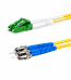 LC APC ST UPC duplex patch cord için yeşil LC ve mavi körüklü ST uçlarının temsili görünümü