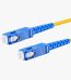 SC UPC SC UPC patch cord; sarı fiber üzerindeki iki mavi SC konnektör