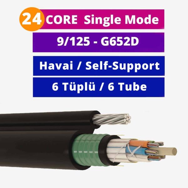 24 core single mode fiber optik kablo