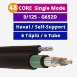 48 Core Single Mode Fiber Optik Kablo Çift Zırhlı Yer Altı 6 Tüplü HDPE