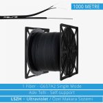 1 Fiber Askı Telli Dış Ortam Siyah G657 A2  HDPE- 1000 Metre